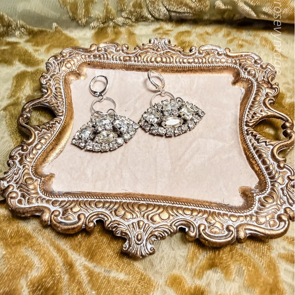 Silver Filled and‎ Clear Stone Earrings